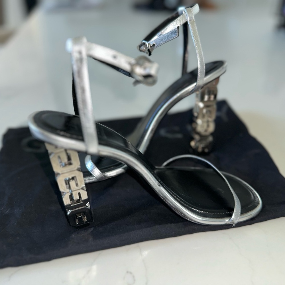 Givenchy Silver Heeled Sandals